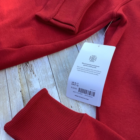 NWT Athleta Cozy Karma Asym Tunic Sweatshirt Dress size S Small Tall Red - Picture 11 of 15